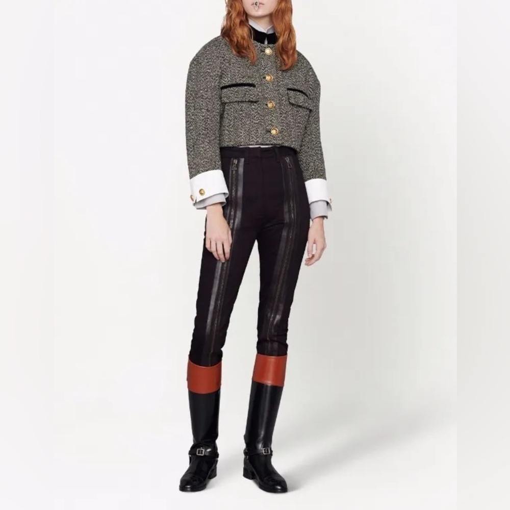 Gucci Black and Brown Skinny Pants